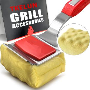 Aramid Grill Brush Bristle Free Steam Wizards BBQ Replaceable Cleaning Head Unique Seamless-Fit Scraper Tool for Cast Iron/Stainless-Steel Grates Safe Barbecue Grill Cleaner-Red